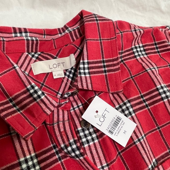 Loft Red Flannel Shirt - Picture 3 of 4